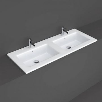 Lavoar incastrat dublu RAK Joy 121 cm, alb - Dimensiune 121 cm