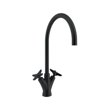 Baterie lavoar, Adagio, fara ventil, dubla comanda, negru mat, Ramon Soler