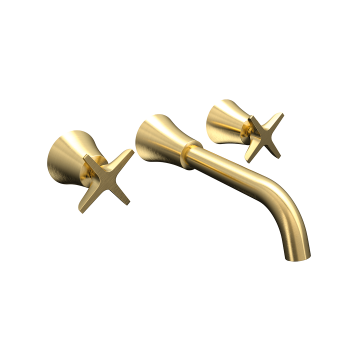 Baterie lavoar, Adagio, pe perete, auriu periat, Ramon Soler