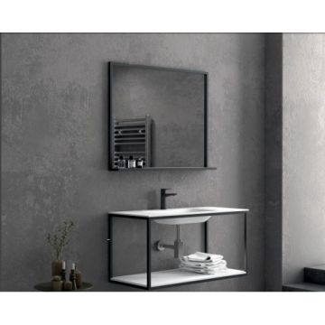 Mobilier De Baie Suspendat Nero + Lavoar Sospeso 120 cm - Karag - Dimensiune 120 cm