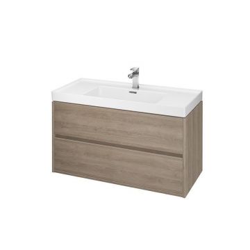 Mobilier suspendat Cersanit, Crea, doua sertare, 100 cm, stejar