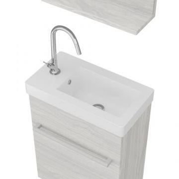 Set masca Savinidue Perla cu lavoar si oglinda - Dimensiune 105 cm