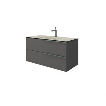 Set masca si lavoar Savinidue Oikos HPL Rovere Ghiaccio - Dimensiune 101 cm