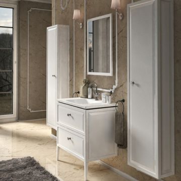 Set mobilier Oristo Montebianco si lavoar Amelia 80 cm, alb mat - Dimensiune 80 cm