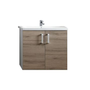 Set mobilier si lavoar Kolpasan, Evelin, 2 usi, 80 cm, stejar gri / gray oak