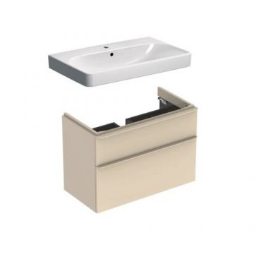 Set mobilier suspendat Geberit Smyle cu lavoar 90 cm, gri nisip - Dimensiune 90 cm