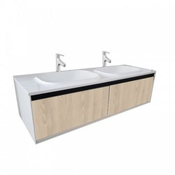 Set Mobilier Suspendat + Lavoar 150 cm Pandora Lemn Natur - KolpaSan - Dimensiune 150 cm