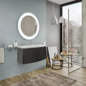 Set mobilier suspendat Savinidue Sole cu lavoar ceramic, lucios - Dimensiune 62cm