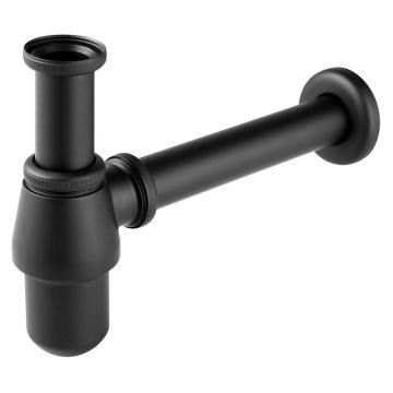 Sifon lavoar, Ferro, cu pahar, negru mat