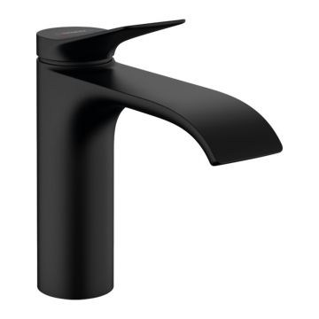 Baterie lavoar, Hansgrohe, Vivenis 110, cu ventil, negru mat