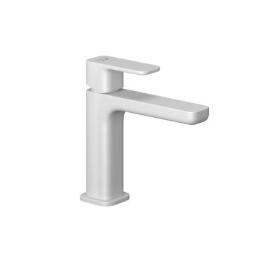 Baterie lavoar Kludi, Renon 110, cu ventil click-clack, alb mat