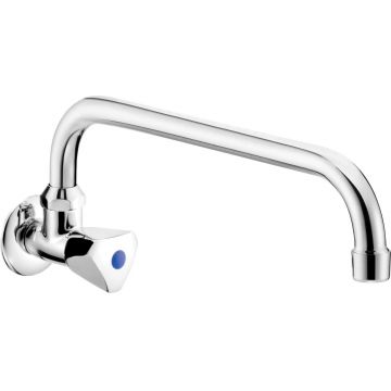 Baterie pentru chiuvetă, montare pe perete, pentru apă rece sau mixtă, , BEZ_051L