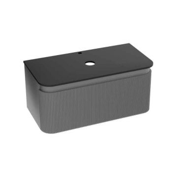 Mobilier pentru lavoar, Spectrum, Milena, 100 cm, riflat, gri mat