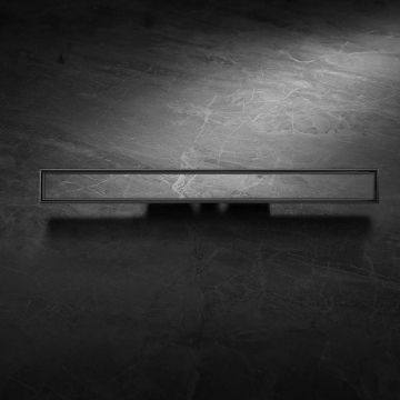 Rigola de dus Elysium Aquatrap, faiantabila, din otel inoxidabil, 60 cm, negru mat