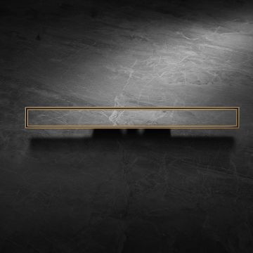 Rigola de dus Elysium Aquatrap, faiantabila, din otel inoxidabil, 90 cm, auriu mat