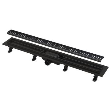 Rigola pentru dus cu gratar inclus de 950mm, Alcaplast, Simple, finisaj negru mat