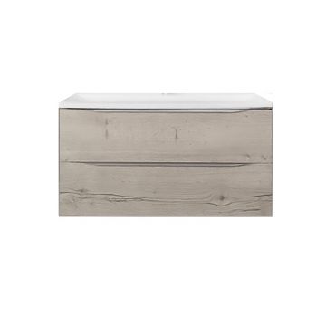 Set mobilier suspendat si lavoar Kolpasan, Tara, 91 cm, craft wood