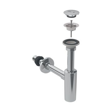 Sifon lavoar, Geberit, cu ventil, crom