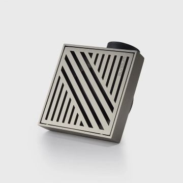 Sifon pardoseala Elysium Aquatrap Grill, din otel inoxidabil, 10x10 cm, argintiu nichelat