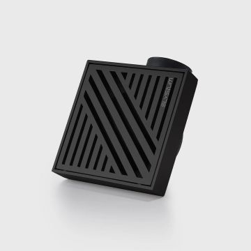 Sifon pardoseala Elysium Aquatrap Grill, din otel inoxidabil, 10x10 cm, negru mat
