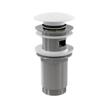 Ventil click clack Alcadrain, pentru lavoar cu preaplin, cu dop mare, alb