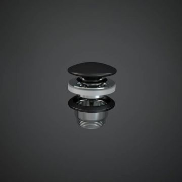 Ventil click clack Rak, Duo, cu capac ceramic, negru mat