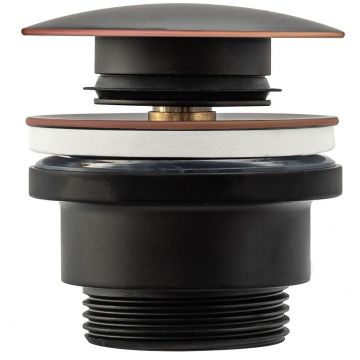 Ventil lavoar Click-Clack universal negru periat Rea Old