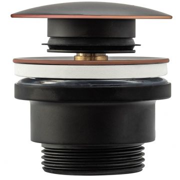 Ventil universal pentru lavoar Rea cu click-clack negru antichizat