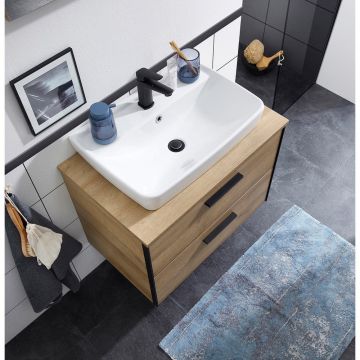 Blat sub chiuvetă în culoare naturală cu aspect de lemn de stejar Quickset 395 – Pelipal