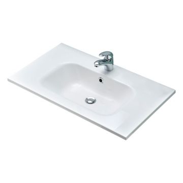 Chiuvetă fără baterie albă din compozit mineral 2x46 cm Quickset 393 – Pelipal