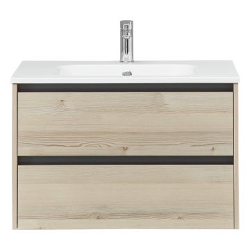 Dulap fără chiuvetă în culoare naturală suspendat cu aspect de lemn de pin 51x80 cm Quickset 393 – Pelipal