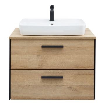 Dulap fără chiuvetă în culoare naturală suspendat cu aspect de lemn de stejar 51x72 cm Quickset 395 – Pelipal