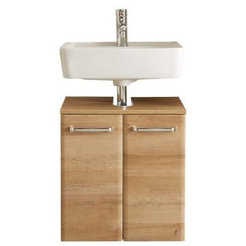 Dulap fără chiuvetă în culoare naturală suspendat cu aspect de lemn de stejar 53x60 cm Quickset 318 – Pelipal