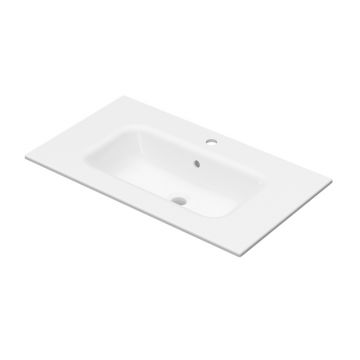Lavoar pentru mobilier Fluminia, din ceramică, slim, alb, 80 x 46 cm