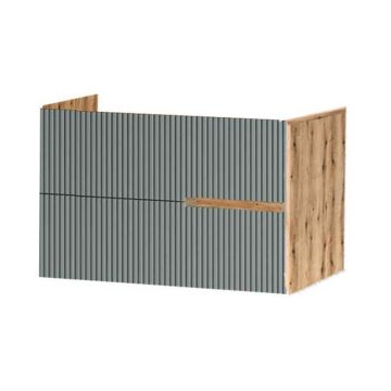 Mobilier pentru lavoar pe blat Fluminia, Malta, finisaj riflat, 80 cm, alb