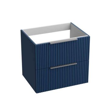Mobilier suspendat pentru lavoar pe blat Spectrum, Omaha, finisaj riflat, 60 cm, blue mat
