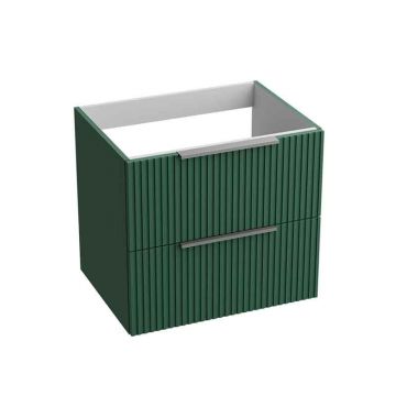 Mobilier suspendat pentru lavoar pe blat Spectrum, Omaha, finisaj riflat, 60 cm, green mat