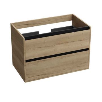 Mobilier suspendat pentru lavoar, Spectrum, Manitoba, 60 cm, ornamente negre, nuc