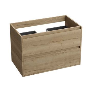 Mobilier suspendat pentru lavoar, Spectrum, Manitoba, 80 cm, ornamente nuc, finisaj nuc