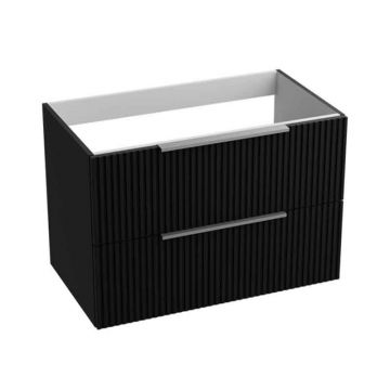 Mobilier suspendat pentru lavoar Spectrum, Omaha, 80 cm, riflat, negru mat