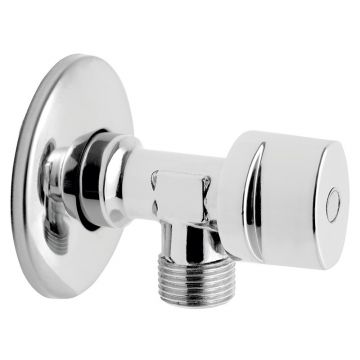 Robinet colțar, Ferro, cu bilă și manetă metalică, Z1212K