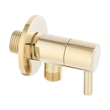 Robinet colțar, Ferro, Rotondo, auriu lucios, Z295-G