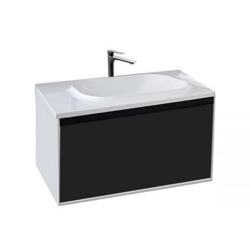 Set mobilier cu lavoar, Kolpasan, Pandora, suspendat, 110 cm, negru