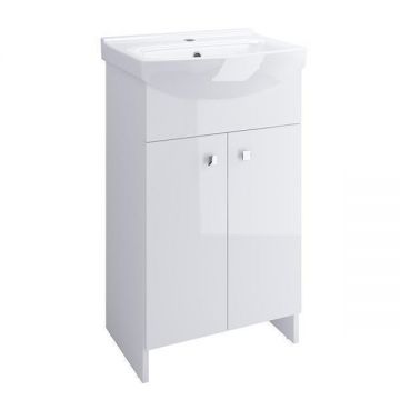 Set mobilier stativ Cersanit, Sati, cu lavoar Cersania, 50 cm, alb