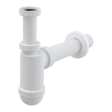 Sifon de lavoar, Alcadrain, polipropilena, cu piulita, alb