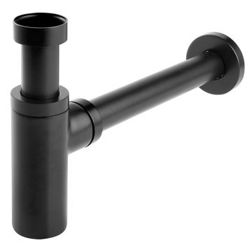 Sifon lavoar, Ferro, rotund, negru mat