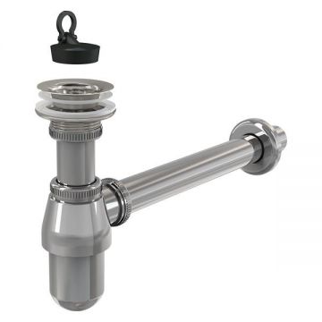 Sifon pentru lavoar, Alcadrain, cu ventil 5/4", crom