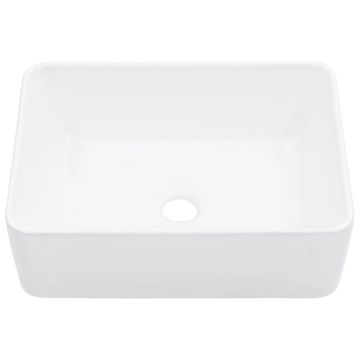 vidaXL Chiuvetă de baie, alb, 40 x 30 x 13 cm, ceramică