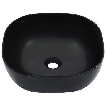 vidaXL Chiuvetă de baie, negru, 42,5x42,5x14,5 cm, ceramică