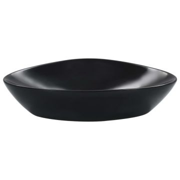 vidaXL Chiuvetă de baie, negru, 58,5x39x14 cm, ceramică